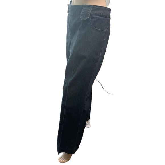 Soft By Avenue Womens Black Wide Leg Denim Pants Sz 16 Coastal Cowgirl Academia - Picture 8 of 16
